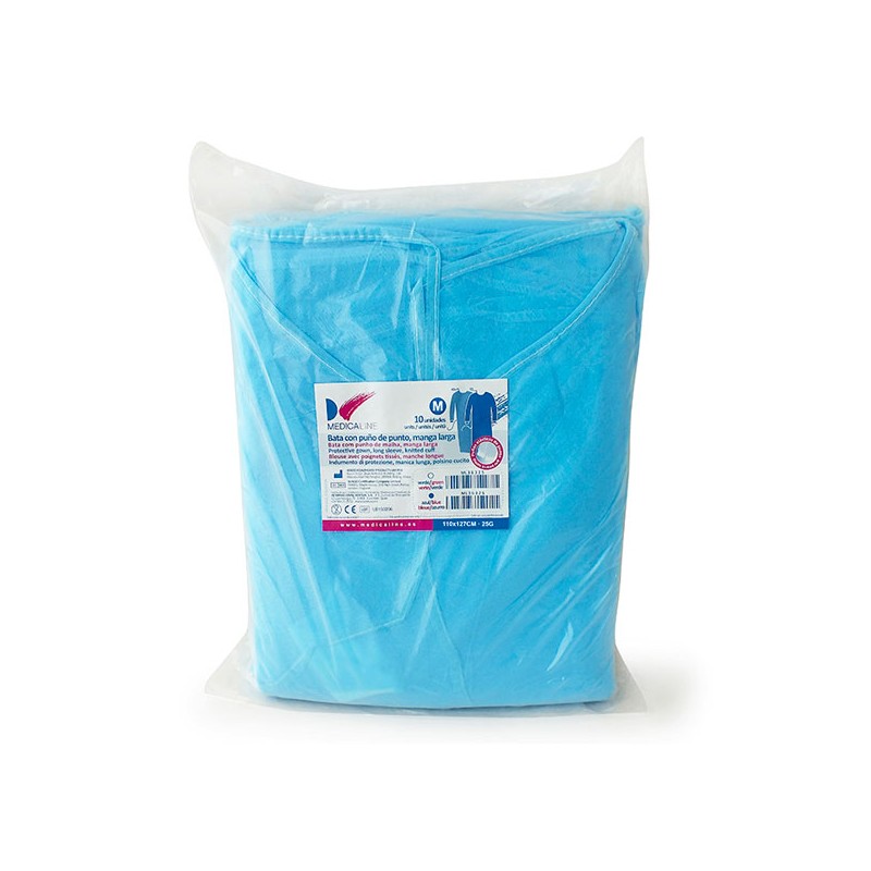 BATA AZUL M 115x135cm 30g PUÑO ELASTICO TEJIDO 10u
