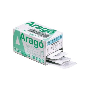 SUTURA ARAGO TC14 3/0 seda triangular 12 ud