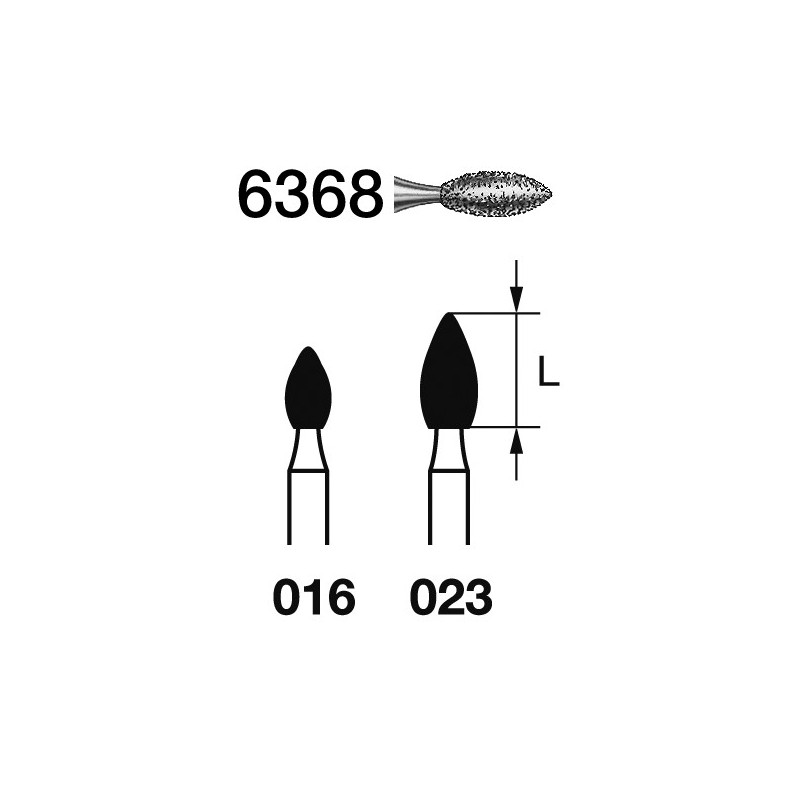 6368.314.016  KOMET FRESA DIAMANTE BALON RUGBY TURBINA ø 016 GRANO GRUESO 5 ud.