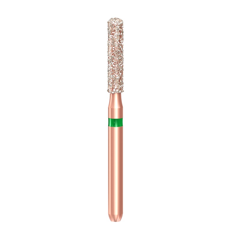 KP6837KR.314.014  KOMET FRESA DIAMANTE CILINDRICA HOMBRO REDONDEADO TURBINA ø 014  5 ud.