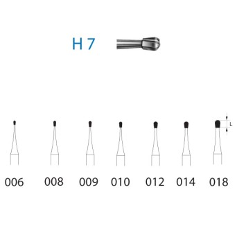 H7.314.008  KOMET FRESA C. TUNGSTENO PERA TURBINA ø 008  5 ud.