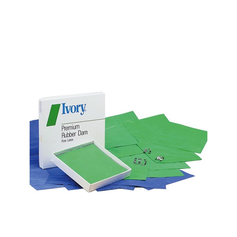 IVORY RUBBERDAM mediano verde 6 x 6