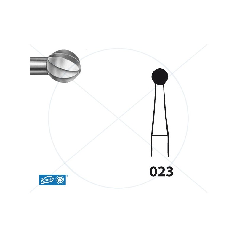 H71.104.023 KOMET FRESA CARBURO REDONDA PIEZA DE MANO ø 023 - 5uds