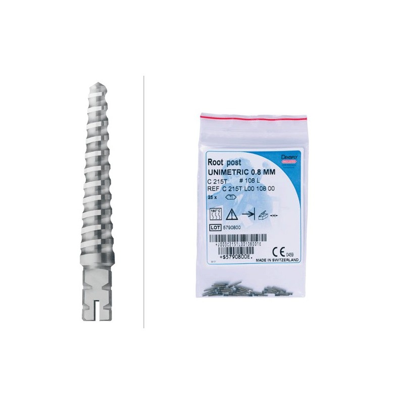 UNIMETRIC espigas titanio 008S 25 ud