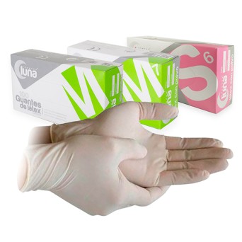 GUANTES LATEX MEDIANOS LUNA 100u.