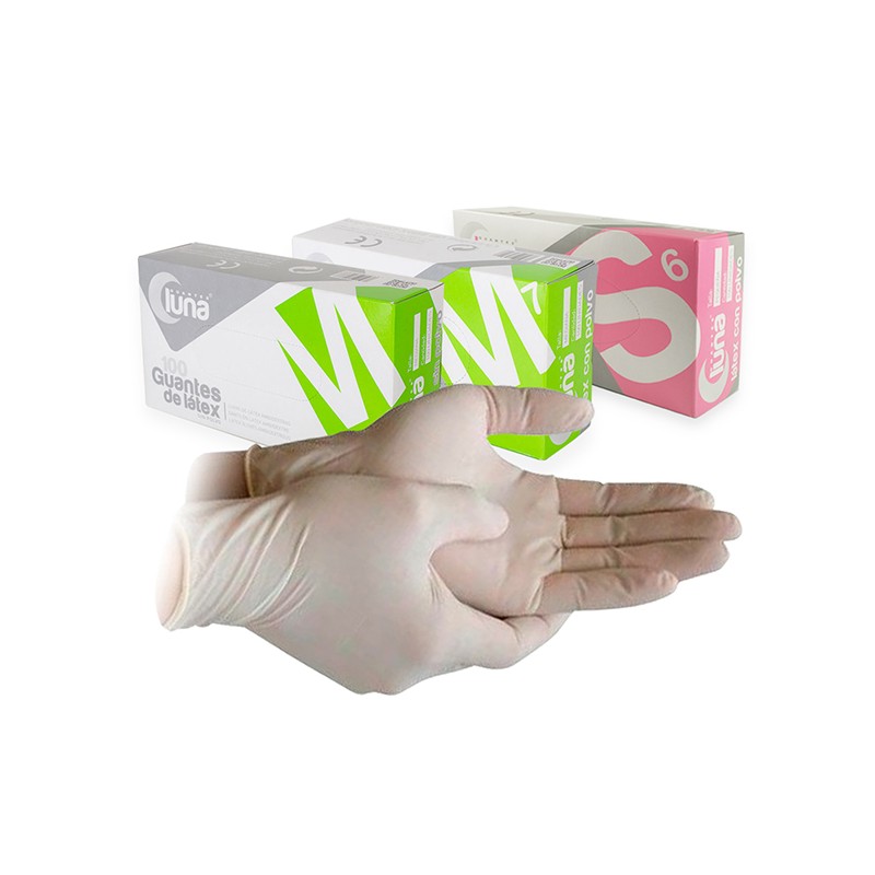 GUANTES LATEX MEDIANOS LUNA 100u.