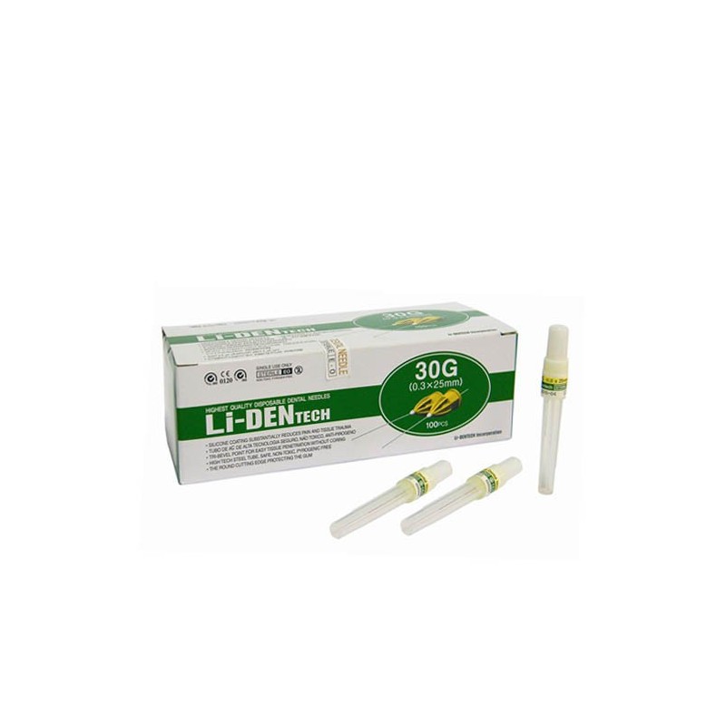 AGUJAS LI-DEN 30G CORTA 0,3x25mm 100uds.