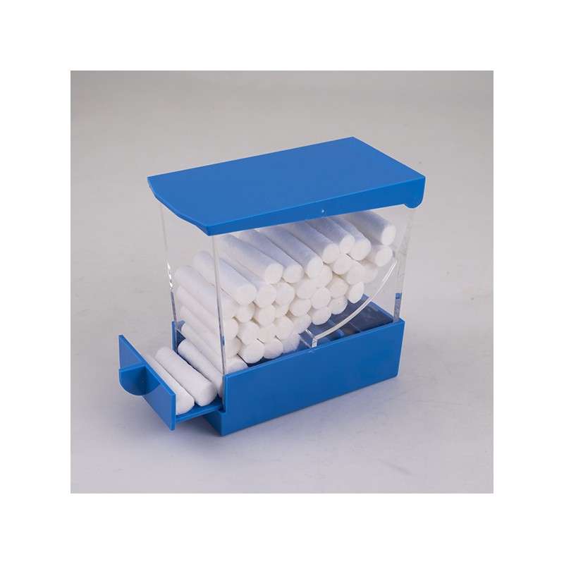DISPENSADOR ROLLOS ALGODON AZUL