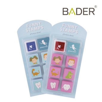 Juego de sellos con tinta - Funny Stamps BADER