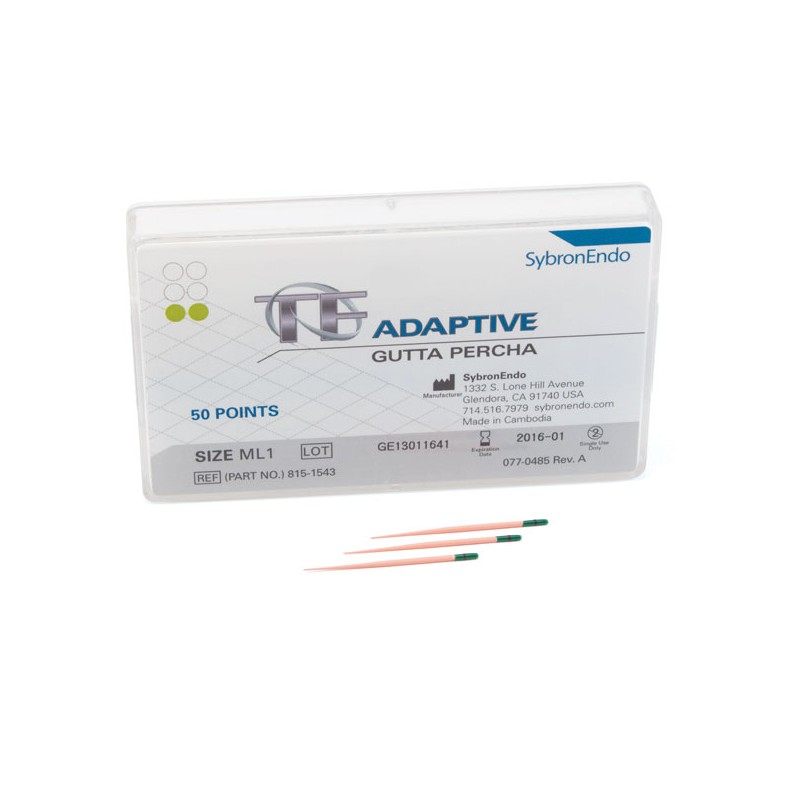 GUTAPERCHA TF ADAPTIVE ML1 med/largo kit verde 50 ud