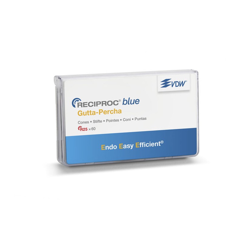 PUNTA GUTAPERCHA RECIPROC BLUE VDW R25 28 mm 60 ud