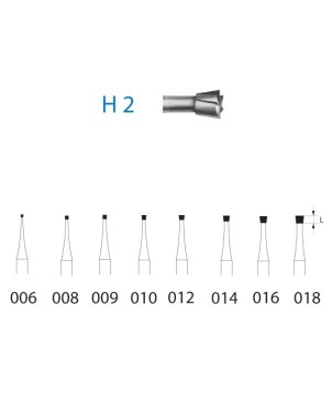 H2.314.008  KOMET FRESA C. TUNGSTENO CONO INVERTIDO TURBINA ø 008  5 ud.