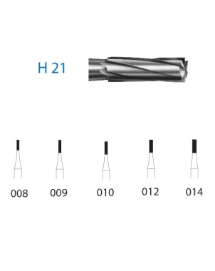 H21.314.008  KOMET FRESA C. TUNGSTENO CILINDRICA TURBINA ø 008  5 ud.