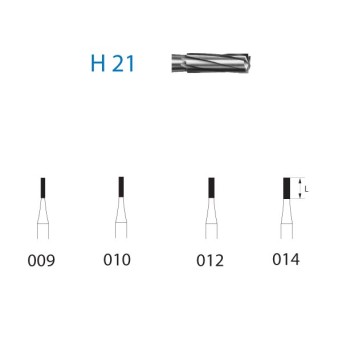 H21L.314.012  KOMET FRESA C. TUNGSTENO CILINDRICA LARGA TURBINA ø 012  5 ud.