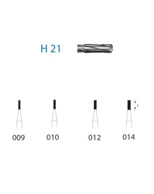 H21L.314.012  KOMET FRESA C. TUNGSTENO CILINDRICA LARGA TURBINA ø 012  5 ud.