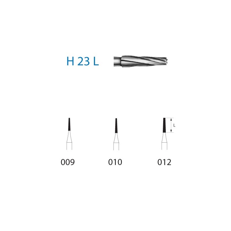 H23L.314.009  KOMET FRESA C. TUNGSTENO CONICA REDONDEADA TURBINA ø 009  5 ud.