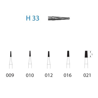 H33.314.009  KOMET FRESA C. TUNGSTENO CONICA TURBINA ø 009  5 ud.