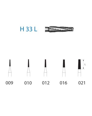 H33L.314.010  KOMET FRESA C. TUNGSTENO CONICA REDONDEADA TURBINA ø 010  5 ud.