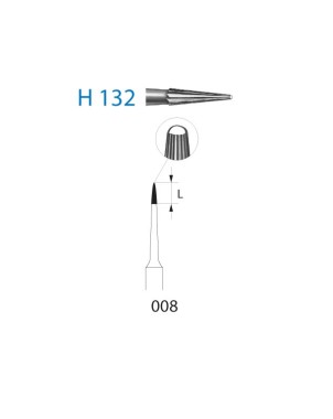 H132.314.008  KOMET FRESA C. TUNGSTENO LANZA TURBINA ø 008  5 ud.