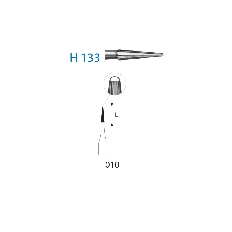 H133.314.010  KOMET FRESA C. TUNGSTENO LANZA TURBINA ø 010  5 ud.