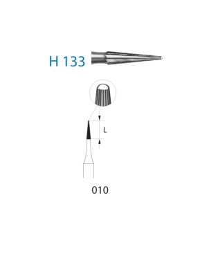 H133.314.010  KOMET FRESA C. TUNGSTENO LANZA TURBINA ø 010  5 ud.