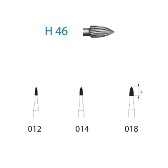 H46.314.014  KOMET FRESA C. TUNGSTENO BALON RUGBY TURBINA ø 014  5 ud.