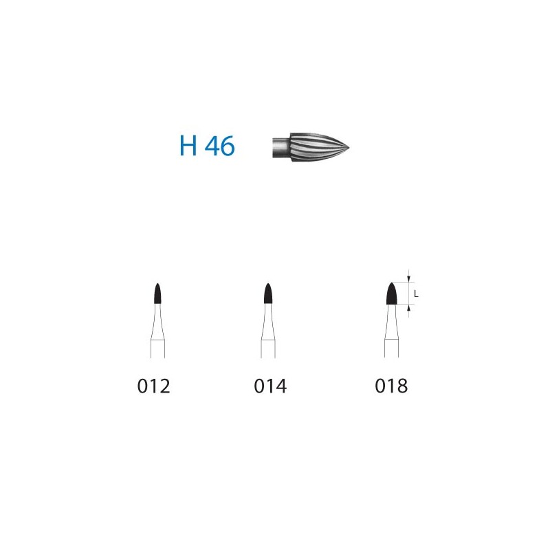 H46.314.014  KOMET FRESA C. TUNGSTENO BALON RUGBY TURBINA ø 014  5 ud.