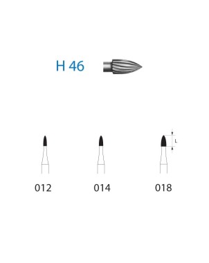 H46.314.014  KOMET FRESA C. TUNGSTENO BALON RUGBY TURBINA ø 014  5 ud.