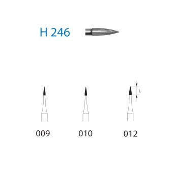 H246.314.009 KOMET FRESA C. TUNGSTENO AGUJA TURBINA ø 009 - 5uds