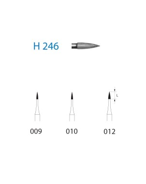 H246.314.009 KOMET FRESA C. TUNGSTENO AGUJA TURBINA ø 009 - 5uds