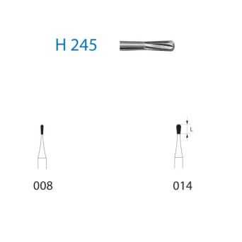 H245.314.008  KOMET FRESA C. TUNGSTENO PERA TURBINA ø 008  5 ud.