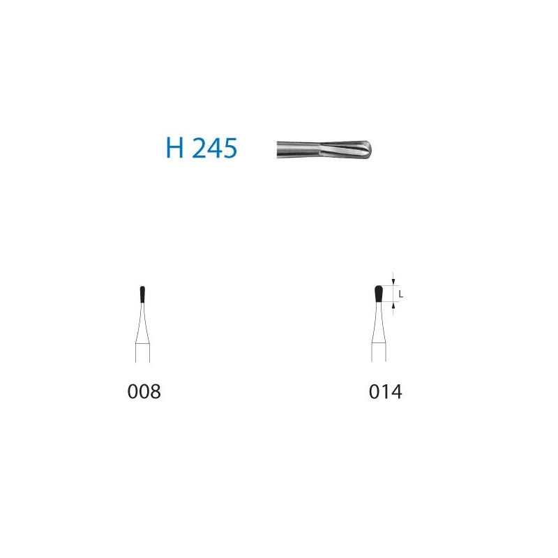 H245.314.008  KOMET FRESA C. TUNGSTENO PERA TURBINA ø 008  5 ud.