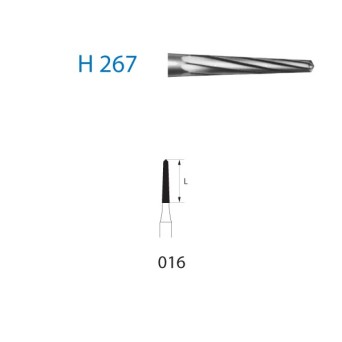 H267.314.016  KOMET FRESA C. TUNGSTENO CONICA TURBINA ø 016  5 ud.