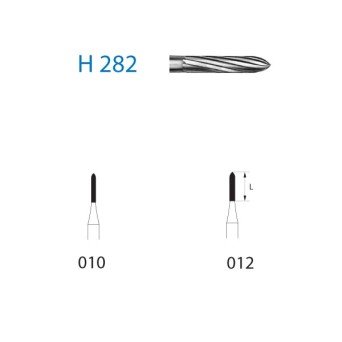 H282.314.012  KOMET FRESA C. TUNGSTENO TORPEDO TURBINA ø 012  5 ud.