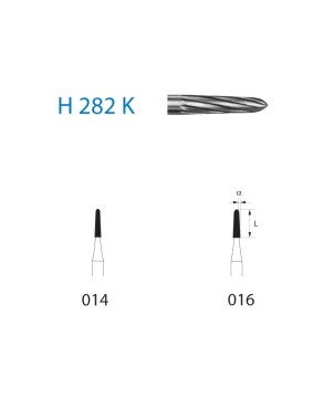 H282K.314.014  KOMET FRESA C. TUNGSTENO TORPEDO TURBINA ø 014  5 ud.
