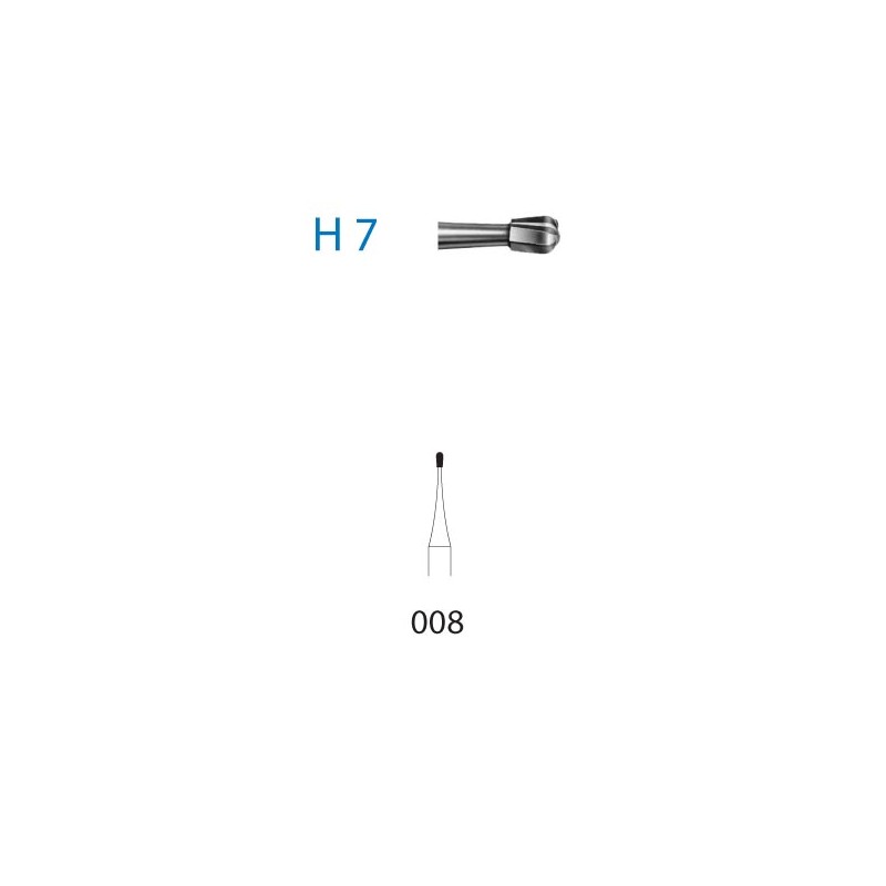 H7.313.008  KOMET FRESA C. TUNGSTENO PERA TURBINA CORTO ø 008  5 ud.