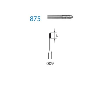 875.314.009  KOMET FRESA DIAMANTE TORPEDO TURBINA ø 009 GRANO ESTANDAR 5 ud.
