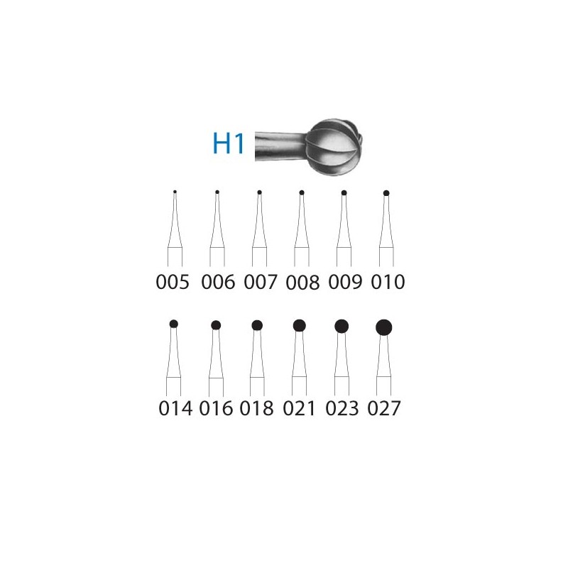 H1.204.008  KOMET FRESA C. TUNGSTENO BOLA CONTRAANGULO ø 008  5 ud.