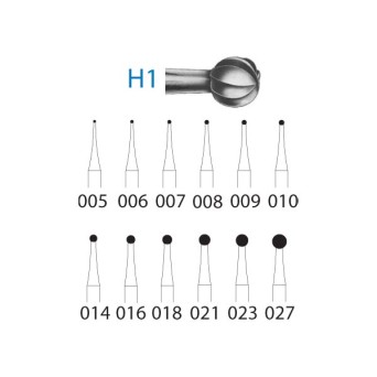 H1.204.012  KOMET FRESA C. TUNGSTENO BOLA CONTRAANGULO ø 012  5 ud.