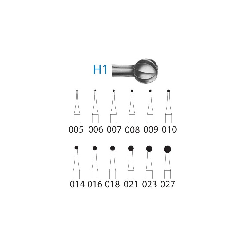 H1.204.012  KOMET FRESA C. TUNGSTENO BOLA CONTRAANGULO ø 012  5 ud.