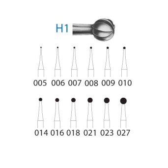H1.204.021  KOMET FRESA C. TUNGSTENO BOLA CONTRAANGULO ø 021  5 ud.