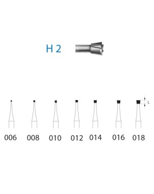 H2.204.010  KOMET FRESA C. TUNGSTENO CONO INVERTIDO CONTRAANGULO ø 010  5 ud.