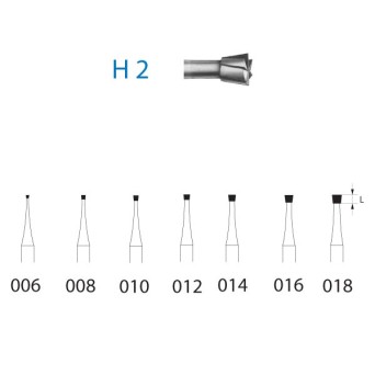 H2.204.016  KOMET FRESA C. TUNGSTENO CONO INVERTIDO CONTRAANGULO ø 016  5 ud.