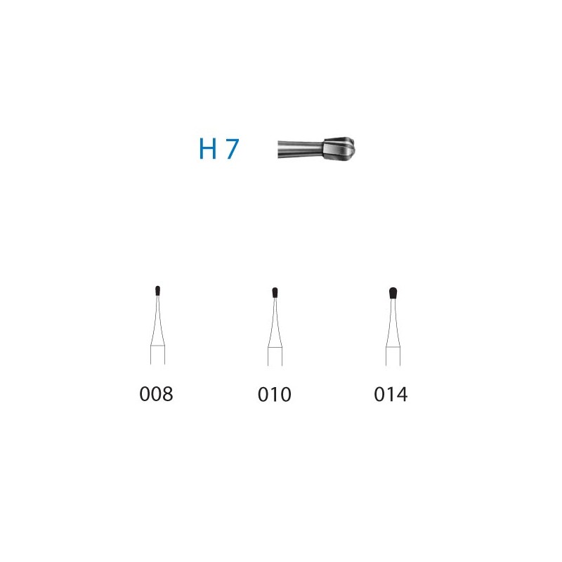 H7.204.010  KOMET FRESA C. TUNGSTENO PERA CONTRAANGULO ø 010  5 ud.