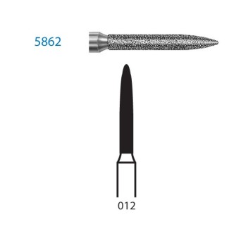 5862.314.012  KOMET FRESA DIAMANTE LLAMA TURBINA ø 012 GRANO SUPER GRUESO 5 ud.