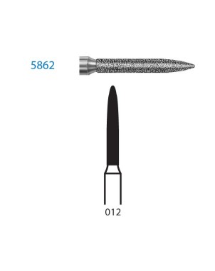 5862.314.012  KOMET FRESA DIAMANTE LLAMA TURBINA ø 012 GRANO SUPER GRUESO 5 ud.