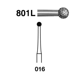 801L.314.016  KOMET FRESA DIAMANTE BOLA TURBINA ø 016 GRANO ESTANDAR 5 ud.