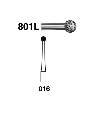 801L.314.016  KOMET FRESA DIAMANTE BOLA TURBINA ø 016 GRANO ESTANDAR 5 ud.
