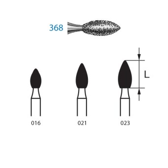 368.314.023  KOMET FRESA DIAMANTE BALON RUGBY TURBINA ø 023 GRANO ESTANDAR 5 ud.
