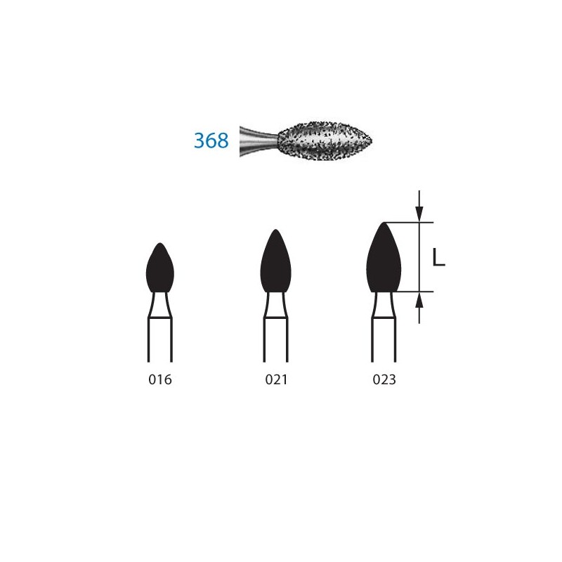 368.314.023  KOMET FRESA DIAMANTE BALON RUGBY TURBINA ø 023 GRANO ESTANDAR 5 ud.